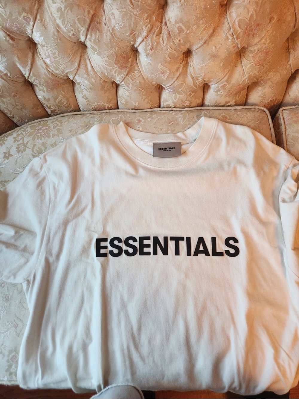 Essentials White T-Shirt with Black ESSENTIALS Logo